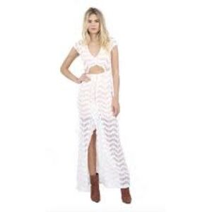 NIGHTCAP MARIPOSA CUTOUT White Lace Maxi Dress🔥